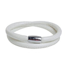 2 OFF WHITE CREAM Round Leather Double Wrap Bracelet Blanks, Magnet Clasp, 5mm Polyurethane Licorice Leather, 17" long cor0135