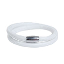 WHITE Round Leather Double Wrap Bracelet Blanks, Magnet Clasp, 5mm Polyurethane Licorice Leather, 17" long cor0127