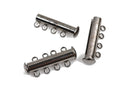 5 Magnetic 4-strand GUNMETAL Slider Connector Clasps, magnet slide clasps, 25x10mm for Multi Strand Bracelets and Necklaces, fcl0206