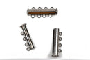 5 Magnetic 4-strand GUNMETAL Slider Connector Clasps, magnet slide clasps, 25x10mm for Multi Strand Bracelets and Necklaces, fcl0206