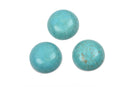 10mm Round Gemstone Cabochons, TURQUOISE BLUE HOWLITE, 4 pcs, cab0493