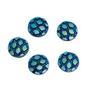 12mm DRAGON SCALE Cabochons, Round Resin Metallic, Teal Blue Green Rainbow AB iridescent, 10 pieces, 1/2"  cab0500a