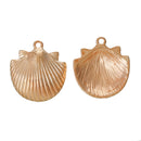 5 Rose Gold SEASHELL Charm Pendants, 24x22mm, cho0162