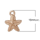 10 Light Gold STARFISH Charm Pendants, 15x12mm, chg0490