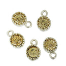50 Rhinestone Channel Set Charm Pendant Drops, collection mixed colors as shown, gold metal, 14mm x 9mm, chg0497