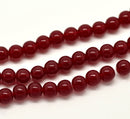 8mm MAROON RED Round Glass Pearl Beads, double strand, about 104 beads, bgl1591