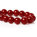 8mm CANDY APPLE RED Round Glass Pearl Beads, double strand, about 104 beads, bgl1592