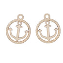 10 Light Gold ANCHOR Charm Pendants, Rope Circle, 19x16mm, chg0500