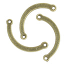 10 Bronze Curved Crescent Moon Shape Connector Link Charms, 32x14mm, chb0487