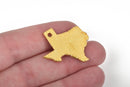 4 TEXAS STATE Cutout Charm Pendants, textured bright gold tone metal, chg0427