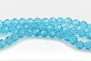 4mm BLUE ZIRCON Aquamarine Blue Glass Crystal Round Beads, Transparent Faceted Beads, 100 beads, bgl1549