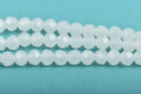 4mm WHITE OPAL Glass Crystal Round Beads, Opaque Faceted Beads, 100 beads, bgl1564