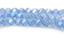 6mm Helix Crystal Beads, Faceted LIGHT SAPPHIRE Blue AB Transparent Glass Crystal Beads, 100 beads, bgl1575