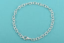 5 Silver Plated Charm Bracelet Chains, Curb Link Chain Charm Bracelets, thick silver plating, links are 5x4mm, 20cm, 8 inches long, fch0458