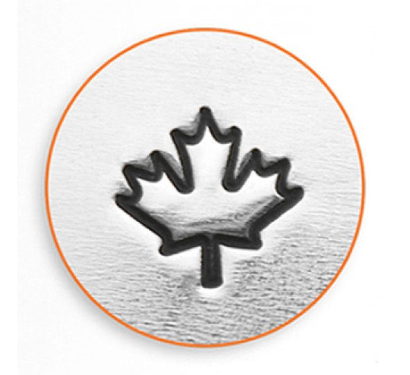 MAPLE LEAF Shape Metal Design Stamp, Canadian symbol, 6mm, ImpressArt, outline stamps, tol0621