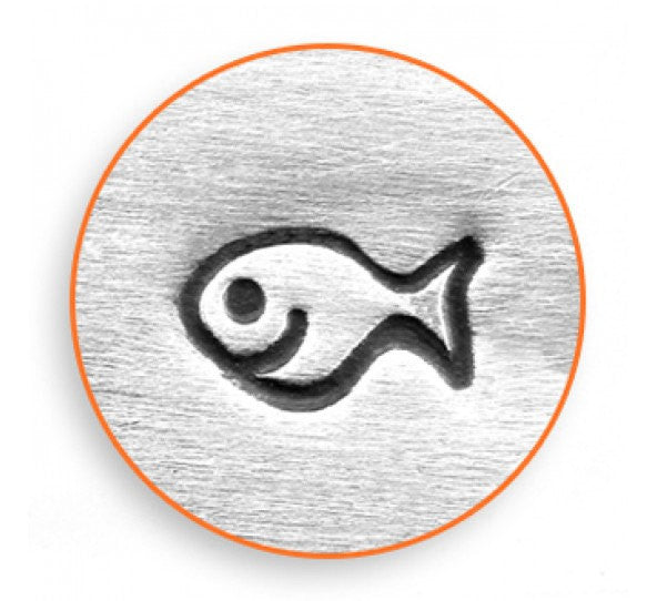 FISHY Shape Metal Design Stamp, Fish Stamp, 6mm, ImpressArt, outline stamps, tol0622