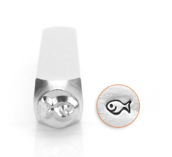 FISHY Shape Metal Design Stamp, Fish Stamp, 6mm, ImpressArt, outline stamps, tol0622