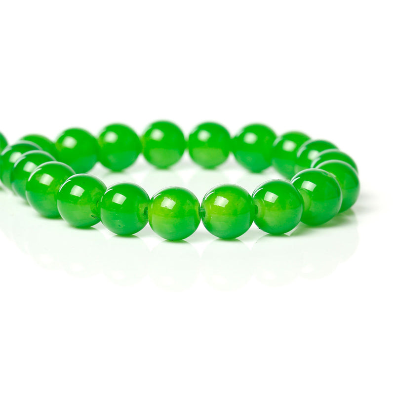 8mm Lime Green Round Glass Beads, double strand, 100+ beads, bgl1593