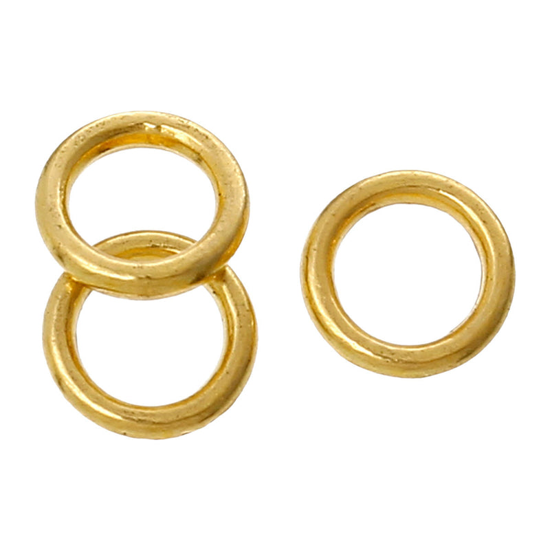 6mm Gold Plated Soldered Closed Jump Rings, 17 gauge, 50 pcs, jum0183a