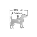 2 Stainless Steel BEAGLE Charm Pendants, Dog Shape Charms, Design Metal Stamping Blanks, 30x24mm, 15 gauge, chs2471