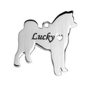2 Stainless Steel AKITA Charm Pendants, Dog Shape Charms, Design Metal Stamping Blanks 30x25mm, 15 gauge, chs2474