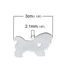 2 Stainless Steel MALTESE Charm Pendants, Dog Shape Charms, Design Metal Stamping Blanks 30x18mm, 15 gauge, chs2475