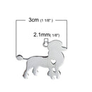 2 Stainless Steel POODLE Charm Pendants, Dog Shape Charms, Design Metal Stamping Blanks 30x24mm, 15 gauge, chs2477