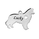 2 Stainless Steel Dog Charms, Alaskan Malamute, Collie, Sheltie Pendants, Design Metal Stamping Blanks 30x23mm, 15 gauge, chs2478