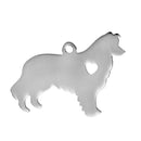 2 Stainless Steel Dog Charms, Alaskan Malamute, Collie, Sheltie Pendants, Design Metal Stamping Blanks 30x23mm, 15 gauge, chs2478
