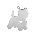 2 Stainless Steel YORKIE Charm Pendants, Dog Shape Charms, Design Metal Stamping Blanks 35x30mm, 15 gauge, chs2479