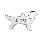 2 Stainless Steel GOLDEN RETRIEVER Charm Pendants, Dog Shape Charms, Design Metal Stamping Blanks 30x18mm, 15 gauge, chs2480