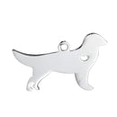 2 Stainless Steel GOLDEN RETRIEVER Charm Pendants, Dog Shape Charms, Design Metal Stamping Blanks 30x18mm, 15 gauge, chs2480