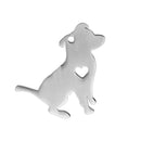 2 Stainless Steel PIT BULL TERRIER Charm Pendants, Pitbull Charms, Dog Shape Charms, Design Metal Stamping Blanks 31x29mm, 15 gauge, chs2482