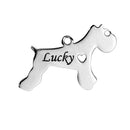 2 Stainless Steel SCHNAUZER Charm Pendants, Dog Shape Charms, Design Metal Stamping Blanks 31x21mm, 15 gauge, chs2484