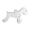 2 Stainless Steel SCHNAUZER Charm Pendants, Dog Shape Charms, Design Metal Stamping Blanks 31x21mm, 15 gauge, chs2484