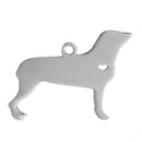 2 Stainless Steel ROTTWEILER Charm Pendants, Dog Shape Charms, Design Metal Stamping Blanks 31x22mm, 15 gauge, chs2485