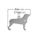 2 Stainless Steel ROTTWEILER Charm Pendants, Dog Shape Charms, Design Metal Stamping Blanks 31x22mm, 15 gauge, chs2485