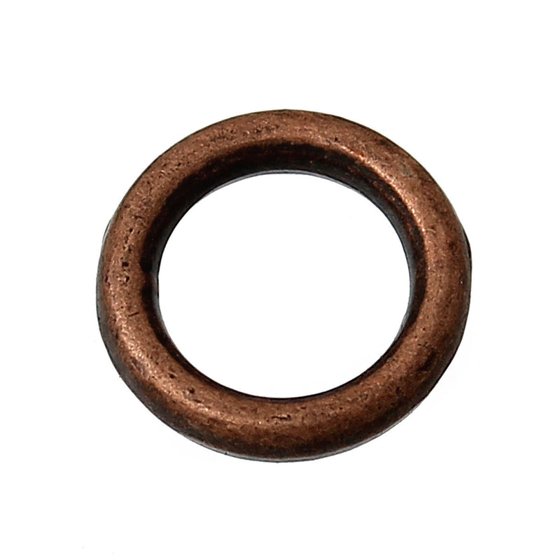 6mm COPPER Plated Soldered Closed Jump Rings, 17 gauge, 50 pcs, jum0185a