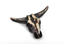 BULL LONGHORN Skull Pendant Bead, Resin Molded with hang hole front to back, 2-3/4" wide cho0150