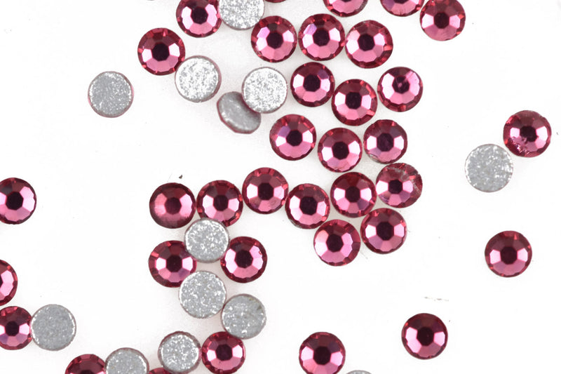 ROSE PINK Crystal Flat Back Rhinestones, Machine Cut High Quality Glass Crystals, size ss4, 1.5mm, pp9, 1440 pcs, 10 gross, cry0144