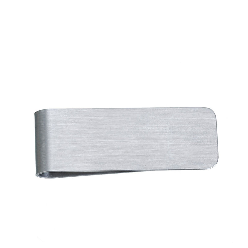 5 Stainless Steel MONEY CLIP Blanks, double sided money clips, slightly brushed finish, 2-3/4" x 3/4" msb0359