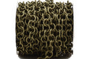 25 feet (8.3 yards) BRONZE Cable Chain, Round Links are 11mm unsoldered, Diamond Cut Twist Rope Design, fch0463b