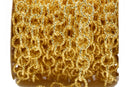 25 feet (8.3 yards) BRIGHT GOLD BRASS Cable Chain, Round Links are 11mm unsoldered, Diamond Cut Twist Rope Design, fch0464b