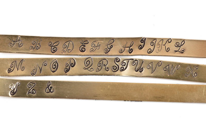 4mm SPIRAL FONT Uppercase Alphabet Stamp Set, Fancy Font Metal Stamping Set, Letter Monogram Stamping Kit, storage pouch, tol0632
