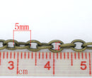 5 meters Antique Bronze Cable Chain, Oval Links are 5x3.5mm unsoldered, bulk chain, fch0470