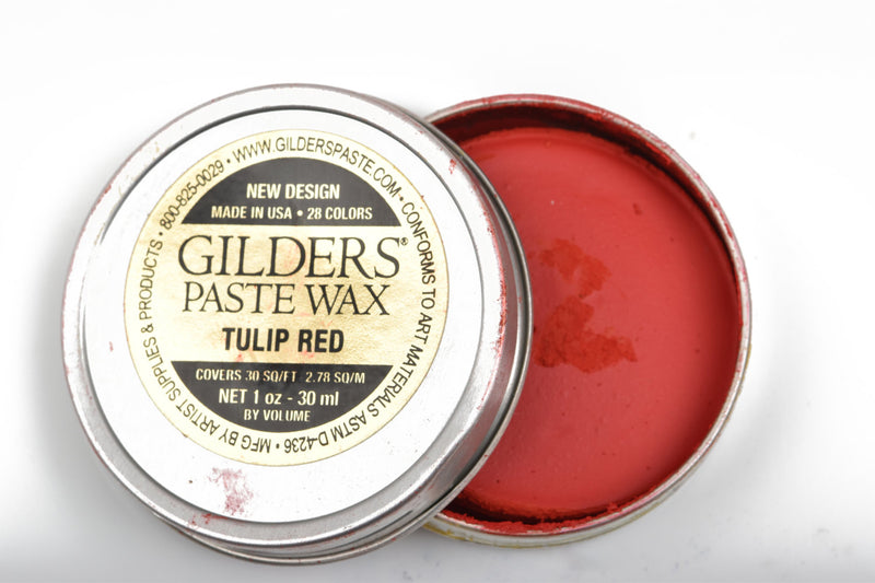 TULIP RED Gilders Paste, Wax Patina Paint,  Wax Gilders Paste, 1 oz, 30ml, pnt0024