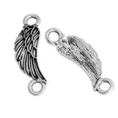 10 FEATHER Bracelet Connector Links, SILVER oxidized metal charms, bracelet charms, 30x10mm, chs2688