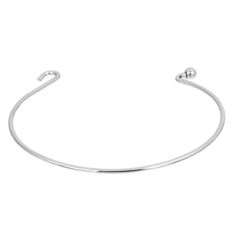 10 Silver Bangle Charm Bracelet Blanks, adjustable size expands to fit, fits medium to large wrist, thick 14 gauge, fin0609