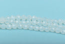 6mm Round Crystal Beads, Faceted WHITE OPAL Translucent Glass Crystal Beads, 100 beads, bgl1580