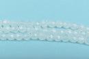 6mm Round Crystal Beads, Faceted WHITE OPAL Translucent Glass Crystal Beads, 100 beads, bgl1580